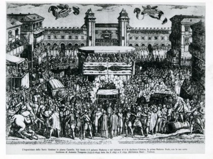 TORINO. L’esposizione della Santa Sindone in piazza Castello (1613).