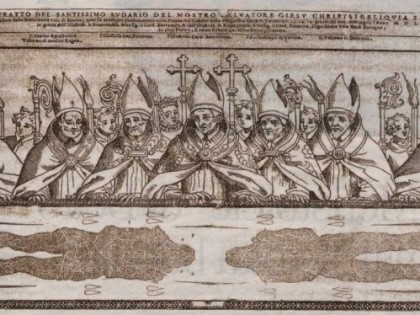 <B>TORINO, San Carlo Borromeo venera la Sindone.</B>