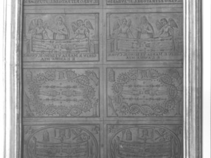 RACCONIGI (Cn), Castello Reale. Matrice litografica con otto raffigurazioni della Sacra Sindone.