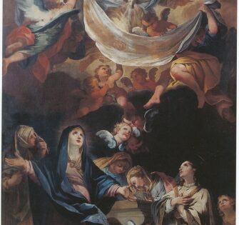 TORINO. Chiesa del SS. Sudario, dipinto di M. A. Milocco raffigurante la Sindone.