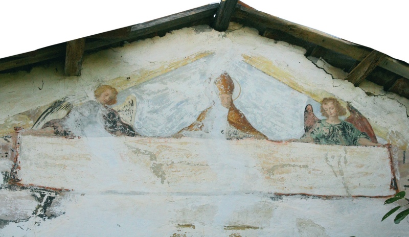 CENTALLO (CN), loc. Crosia. Cappella san Carlo Borromeo, con affresco sindonico in facciata.