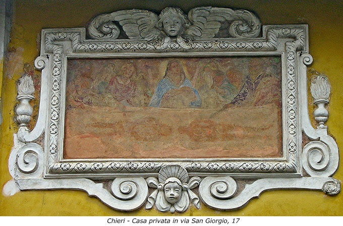 CHIERI (To). Immagine sindonica su casa privata in via San Giorgio, 17.