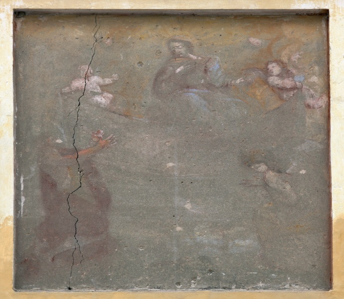 GRUGLIASCO (TO), Piazza Giovanni XXIII. Cappella, con affresco sindonico.