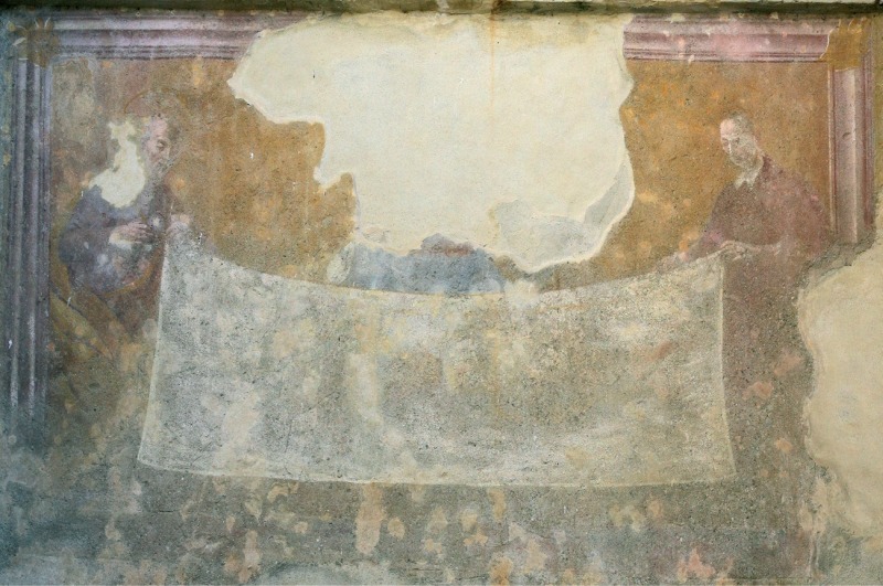OSASCO (TO). Porta. Via IV novembre con affresco sindonico.