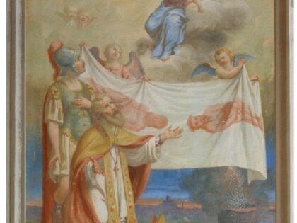 PAESANA (CN) fraz. Battagli. Cappella di S. Grato, con affresco sindonico.