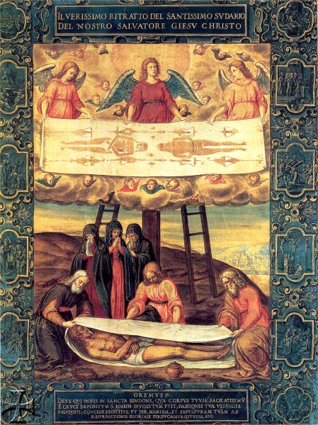 TORINO. Galleria Sabauda. La Sindone raffigurata da Giulio Clovio.