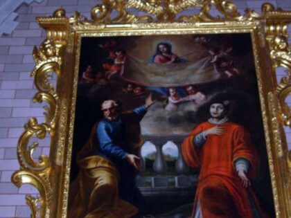 SUSA (To). Cattedrale di San Giusto. L’Addolorata e i Ss. Pietro e Stefano.