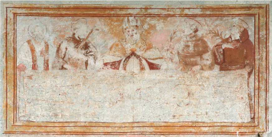 VILLAR DORA (To). Castello con affresco della Sacra Sindone.