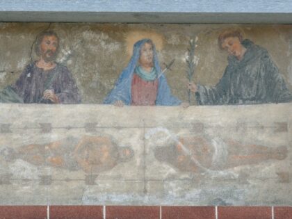 VIRLE (TO). Via Carlo Alberto, casa privata, con affresco sindonico.